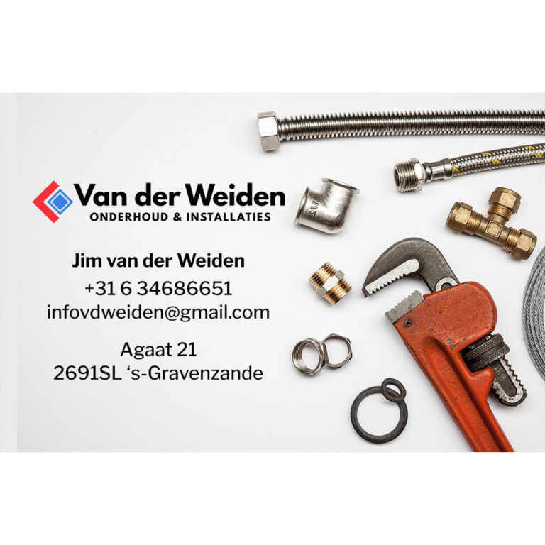 Portfolio High Flyer Marketing - Van der Weiden onderhoud & installaties - Visitekaartje - Vierkant